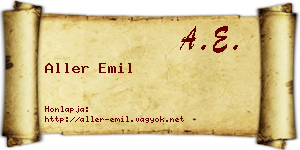 Aller Emil névjegykártya